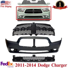 New Front Bumper Cover & Grille Assembly Kit For 2011-2014 Dodge Charger