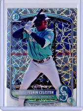2025 Bowman Chrome Draft Mega Box Felnin Celesten RC Laser Refractor Mariners