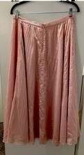 Ralph Lauren Womens Pink Cotton Pintuck A Line Full Midi Skirt Sz 8