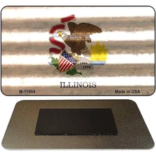 Illinois Corrugated Flag Magnet Fridge Refrigerator Home Kitchen Decoration