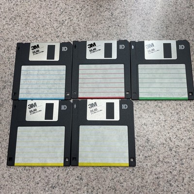 Floppy Disks, 3.5'' 2.0 MB, 3M. Used. Lot of 5