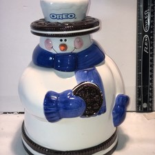 Oreo Nabisco 9.5 Ceramic Snowman Cookie Jar F...