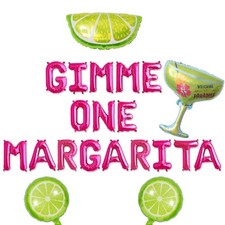 Hot Pink Gimme One Margarita Balloon Banner for Margarita Birthday Party 21st...