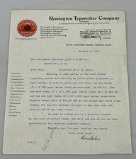 1918 Remington Typewriter Company Letterhead Letter Boston Massachusetts thumbnail