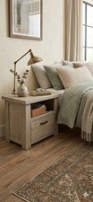 Bedside Cabinet Scandinavian style rustic pine lamp Table