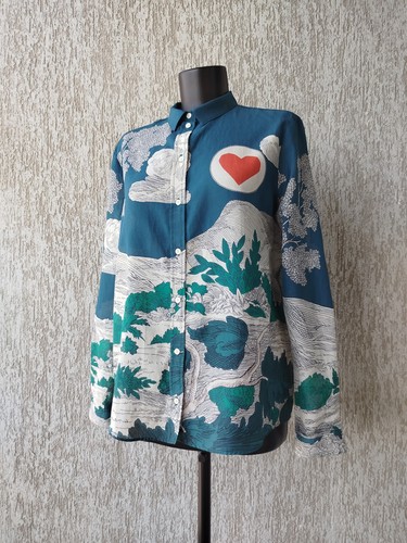 Camicetta SEZANE x Inoui Editions manica lunga con bottoni misto cotone seta taglia 40 - Foto 2 di 18