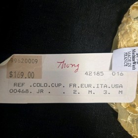 Lise Charmel France Vintage Lace Thong Yellow Panties- Medium