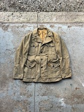 1950s-60s Beige Dutch Suede All Cotton Four Pocket Jacket Men s Large