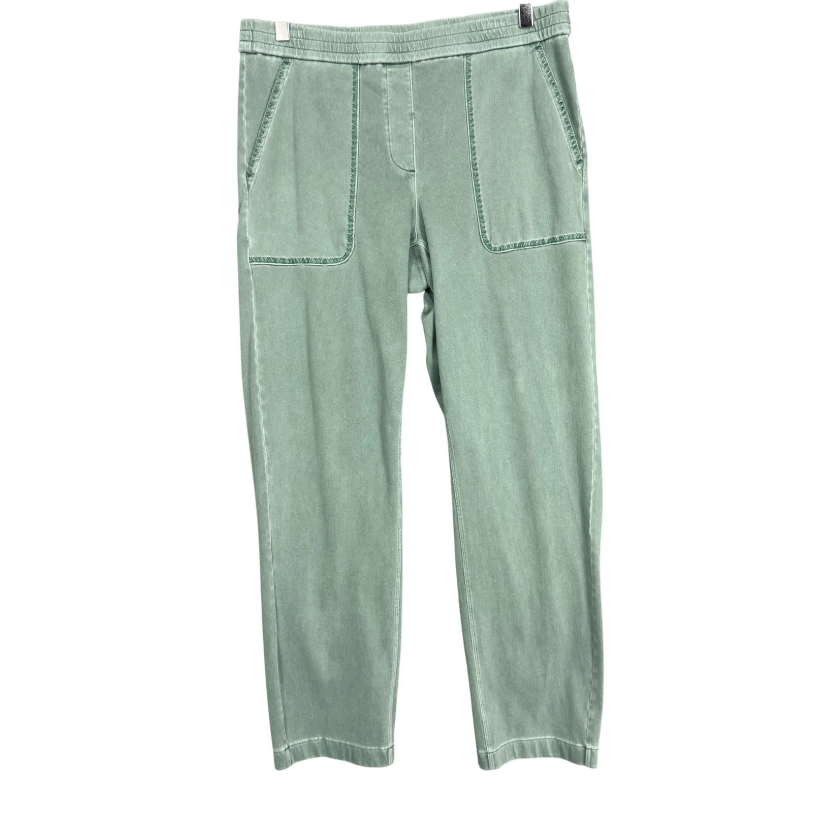 J Jill Pants Womens Medium Sage Green Pure Jill Stretch Pull On Relaxed Straight