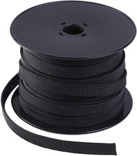 100Ft   1/2 Inch PET Expandable Braided Cable Sleeve   Wire Sleeving for Audio V