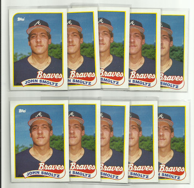 (10) 1989 Topps #382 John Smoltz Rookie Rc Lot $RARE$ HOF Braves 3k k's 96 NL CY