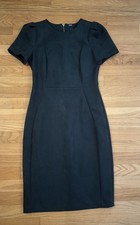 Calvin Klein Women’s Short Sleeve Suede Dark Green Sheath Dress Size 4 Back Zip