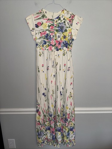 Vintage 70s Terrycloth Towel Bath Robe Swim Cover Up Zip Up  Mod Flower