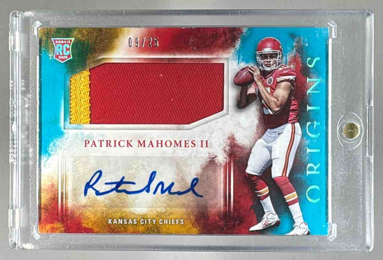 Patrick Mahomes Panini Origins #104 Patch Autograph-Turquoise