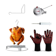 Fire Riot Deluxe Stainless Steel Turkey Fryer Accessories Kit – Turkey Deep F...