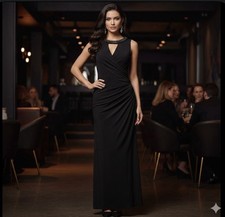 Laundry Women’s 4 Black Long Evening Gown Formal S Dress Cutout Back Rhinestone