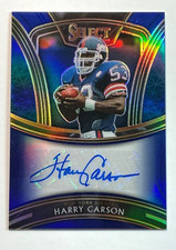 2020 Panini Select Signatures Blue Prizm 34/99 Harry Carson #SS-HCA Auto HOF