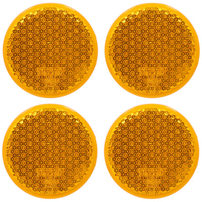 4 Reflektor Rückstrahler Katzenauge 60mmØ Seitenstrahler zum kleben PKW Anhänger