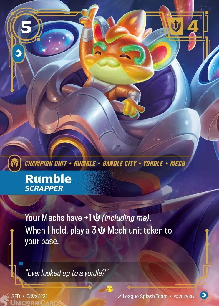 089a/221 Rumble - Scrapper : Showcase Alternative Art Foil Riftbound TCG Card :