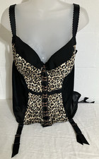 Cacique 18-20 SEXY Demi Corset Bustier Satin Corset Bra Garter Pin Up Coquette