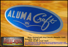 Alumacraft Crown Vinyl Decal Set - Qty 2 - HQ Metallic Boat Trailer Aftermarket