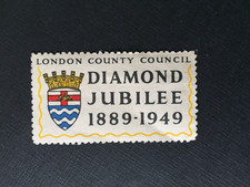 E GB 1949 LONDON COUNY COUCIL DIAMOND JUBILEE CINDERELLA LABEL FULL GUM MNH