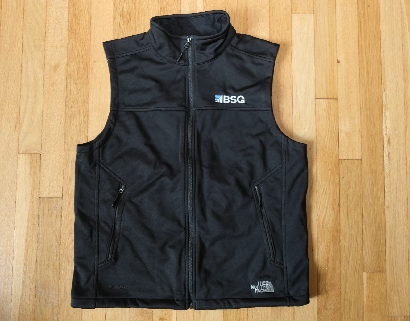 The North Face Vest Mens Large Black Fleece Windwall Windbreaker Hiking Outdoors