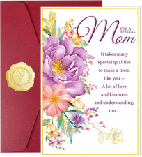Funny Birthday Card  Gifts for Mom,Purple Flower Happy Birthday Cards Mom from