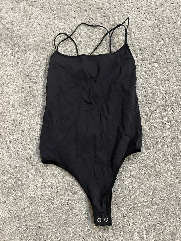 Black Snap Crotch Tank Strappy Summer Top Small