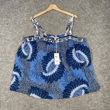 Next Blue mix Printed Sleeveless Top Size 20 cotton NEW