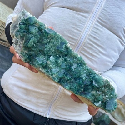 6.5LB Natural super beautiful green fluorite crystal ore standard sample Healing