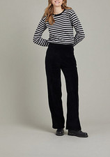Uniqlo Pull On Corduroy Flare Pants Black Full Length Womens Medium New