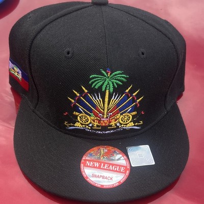 New League Black Snapback Hat Adjustable One Size Haiti Crest