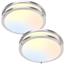 Bright Ever LED Ceiling Light Fixture Pack of 2 Brushed Nickel 63025008-03