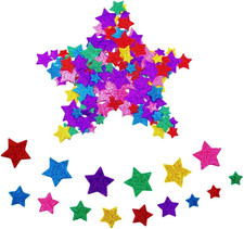 6Pk Glitter Foam Stickers Self-Adhesive Sparkle Craft Stickers
