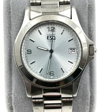 ESQ Swiss Men E5063 Dress Formal Silver Tone Quartz Analog Watch New Battery