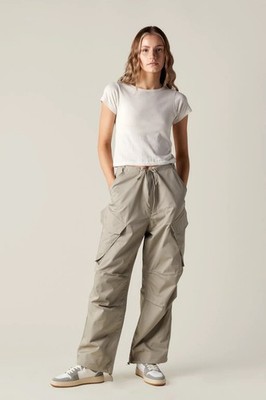 NWOT Agolde Ginerva Relaxed Baggy Cargo Tan Casual Pants Women's M Y2K  Wide Leg
