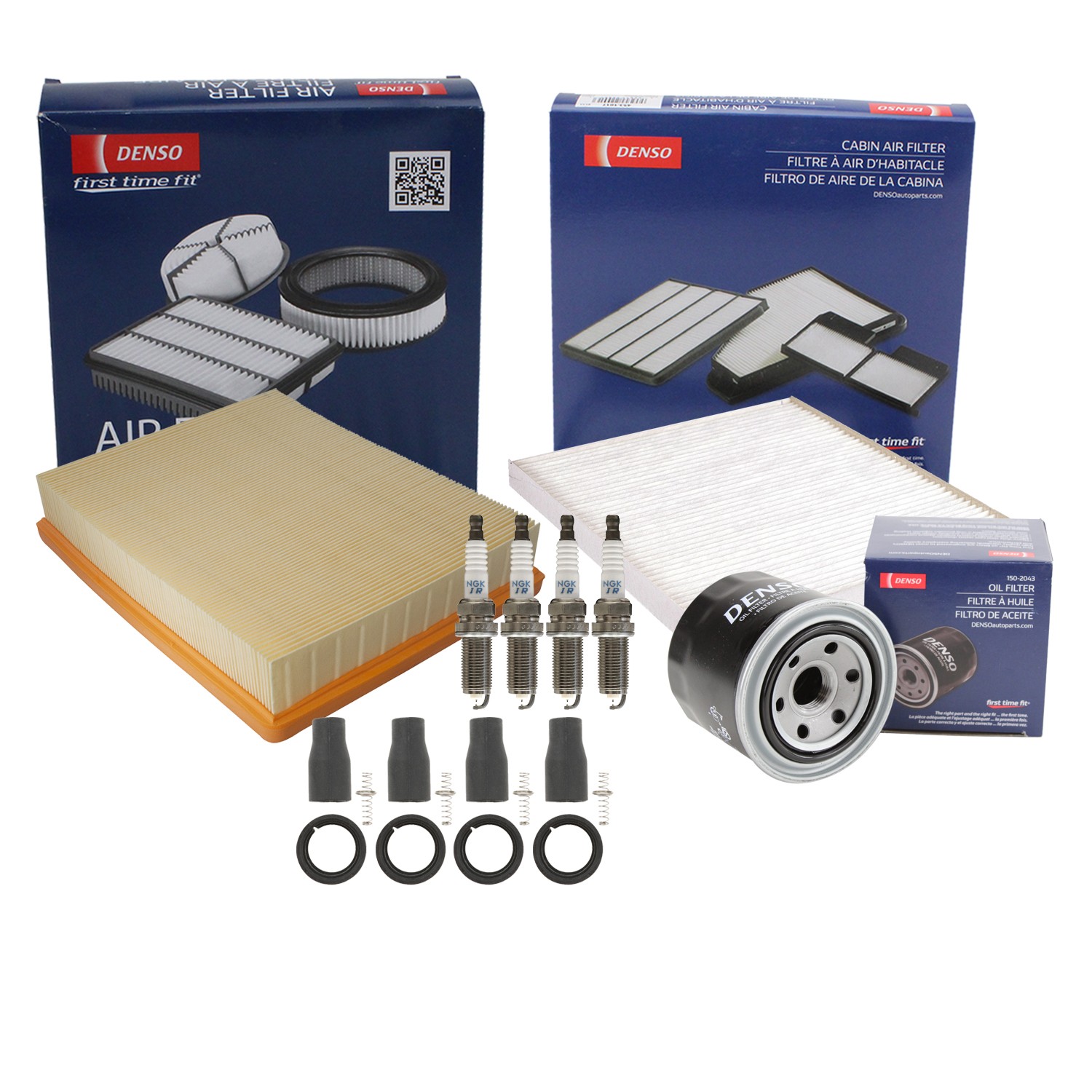 Denso Tune Up Kit NGK 4 Spark Plugs  Boots Kit for Rondo EX LX 2.4 L4 FWD 09-10