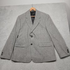 Zara Blazer Mens 40 Gray 2 Button Notch Lapel Sport Coat Lined Flap Pockets
