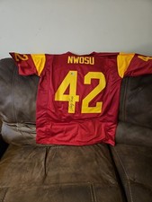 2026 Red Throwback Uchenna Nwosu Autographed #42 Jersey