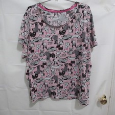 Secret Treasures Pajama Top Womens 3X Pink Dog Mornings Are Ruff PJ Tee