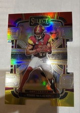 2023 Panini Select - Concourse Terry McLaurin #99 Red & Yellow Prizm Die-Cut