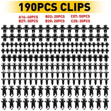 190pc Car Clips for Hole Plastic Rivets Fender Retainer Pin Push Fastener Bumper