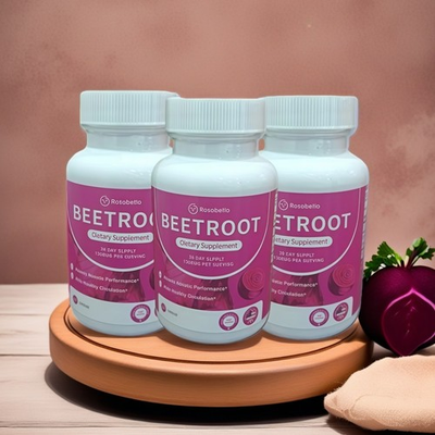#ad 3PCS Rosabella Organic Beet Root 60 Capsules Natural Energy Boost Blood Pressure $25.32
