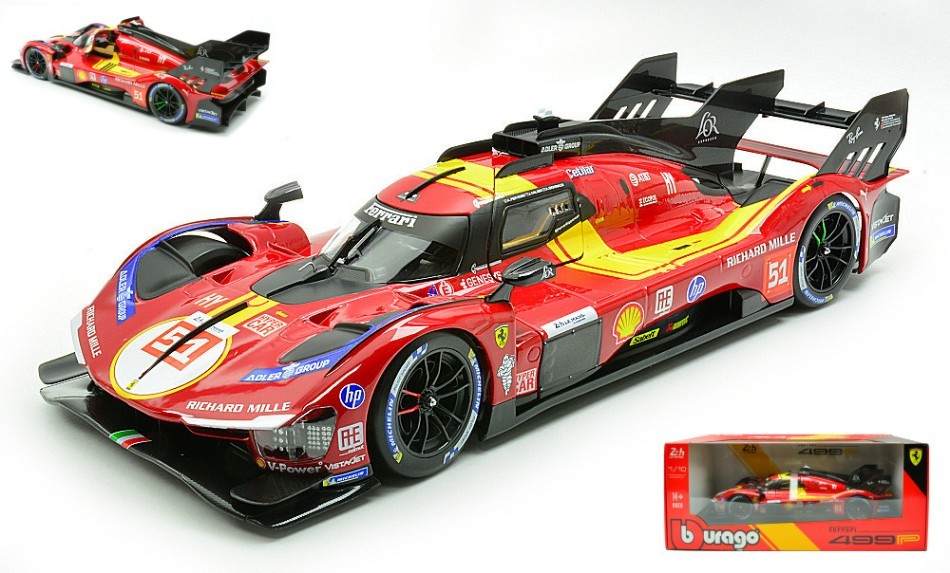 Modellino auto scala 1:18 Burago FERRARI 499P LE MANS 2025 modellismo statico