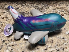 America West Airlines Arizona Diamondbacks Branded Plush Airplane 6" NEW 