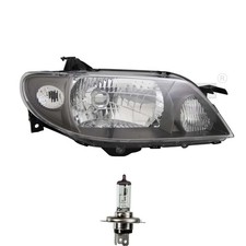 Scheinwerfer links Schwarz H4 für Mazda 323 S VI BJ inkl. Osram Lampen