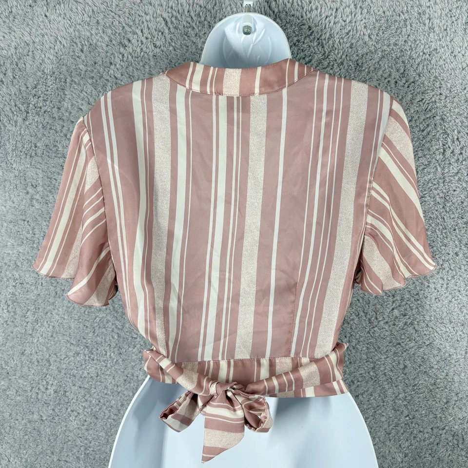 Show Me Your Mumu Arie галстук топ тапочки полоски блеск размер L розовый белый - Изображение 3 из 4