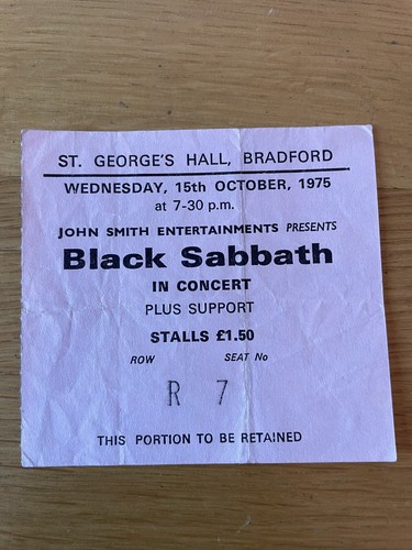 Black Sabbath Unofficial Programme And Ticket 1975 - Imagen 3 de 3