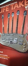 Life Takes Visa Cheap Trick Rick Nielsen 5 Neck Checkered Guitar Ad Advert CLIPD